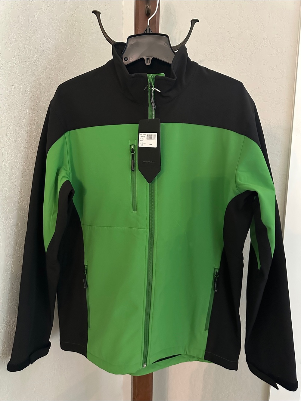 Men's Green & Black Raincoat Jacket - Lightweight Weatherproof Shell